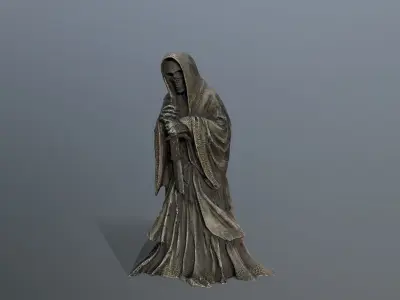 Dark statue Low-poly 3D model