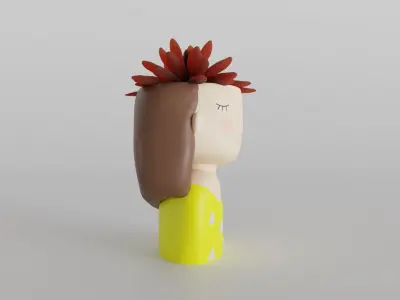 Charming Girl Planter 3D print model