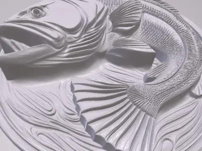 Blackbass 1 basrelief for 3D printing 3D print model