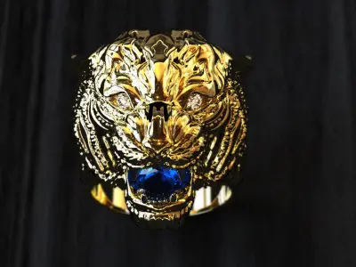Tiger ring Free 3D print model