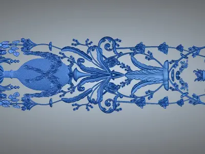 DOOR PANEL WOOD CARVED 3D model