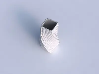 Vase twisted quadratic with bent extruded pattern 3D print model