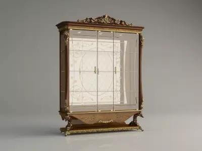 cabinet with glass doors 3D model 3D model 3D model