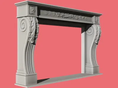 Bow and Arrow fireplace mantel 3D model