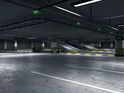 Parking empty garage 3D model