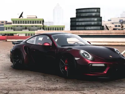 Porsche Turbo S Moshammer 2015 Low-poly 3D model