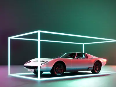 neon light showroom- corona-2019 3D model