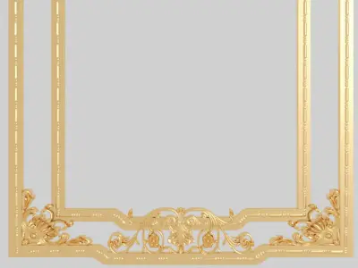 Classic frame of luxurious gold interior inlaid gold leaf CNC 3D model buy