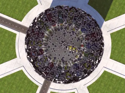 Car Park Models - Volkswagen Parking Lot Towers - Museum Concept 3D model