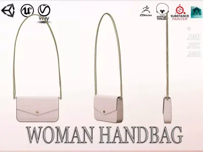 Woman Handbag Louis Vuitton Low-poly 3D model