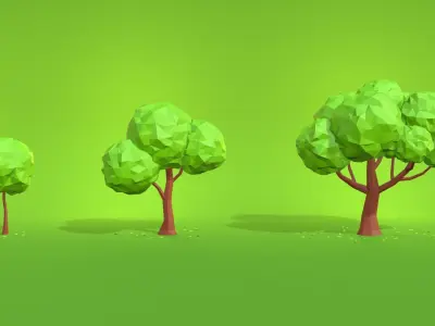 TREE PACK Free low-poly 3D model