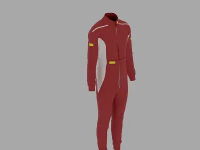 Race Car Driver Costume Low-poly 3D model