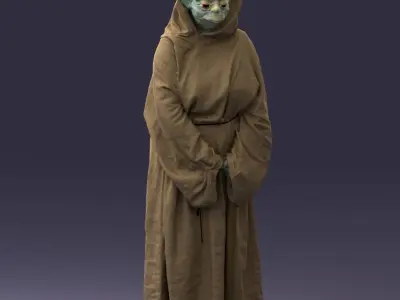 000305 Alien Monk with Staff 1101 3dp 3D print model