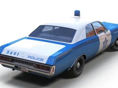 Dodge Polara police car Low-poly 3D model