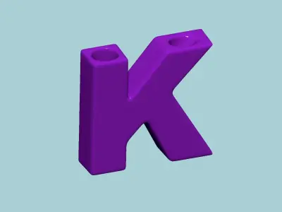 Vase K - Alphabet Vases Collection Letters - STL Printable 3D print model