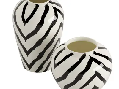 Rounded and Tall Stoneware Vase 3D model