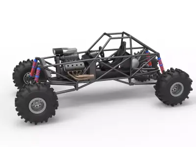 Mud dragster Base Version 2 Scale 1 to 25 3D print model