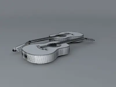 Ovation 12 string acoustic guitar Free 3D model