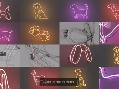 Dogs - 6 Pack 3D Model Collection