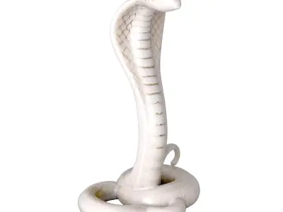 Ceramic King Cobra Snake Sculpture 3D model