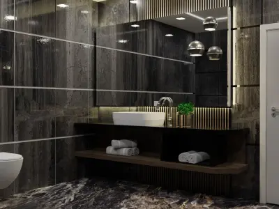 Luxury Bathroom 3D Model 3D model