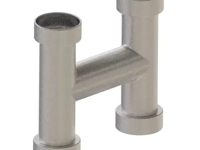 Steel H Pipe Fitting 3D print model