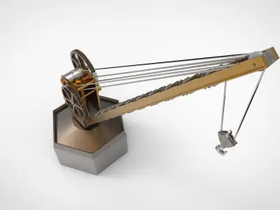 old harbour crane 3D model