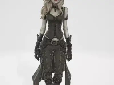 Steampunk Heroine 3D model