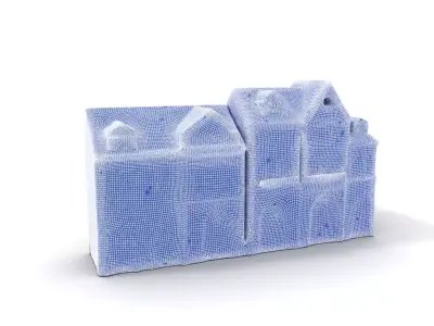 European Townhouse Facade model pack Low-poly 3D model