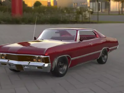 chevrolet-impala-1967 sedan racing car sports car 3D print model