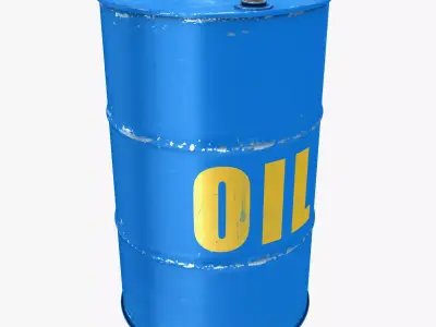Oil Barrel Low-poly 3D model