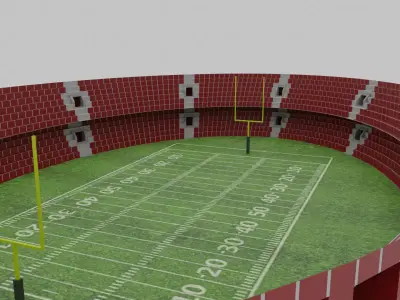 American Football Stadium Low-poly 3D model 9