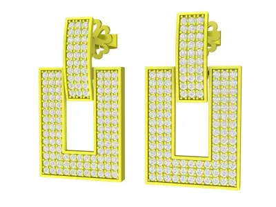 7059 luxury korean diamond women earrings 3D print model