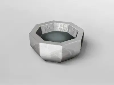 Modern Geometric Stone Planter Bowl 3D model