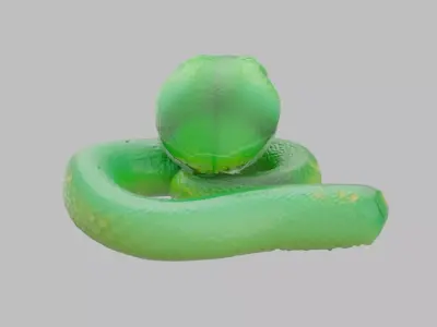 Fantasy Green Snake 3D model