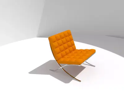 Barcelona Chair Style 3D model