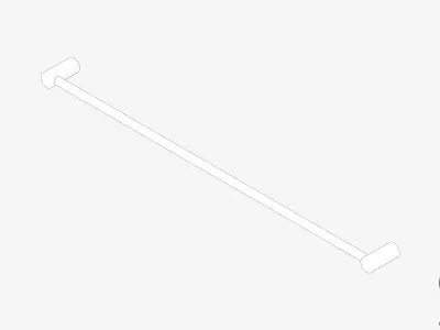 Towel Rail - Single - Luxury - Sleek - 800 - Square Plate Low-poly 3D model