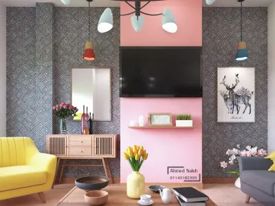 Scandinavian Living room Free low-poly 3D model purchase