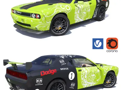 dodge challenger racing 3D model