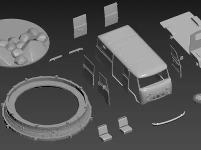 Exhibition - UAZ on the rock 3D print model