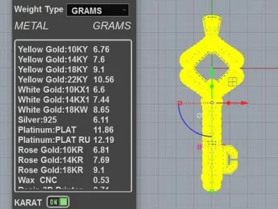 Luxury Pave Diamond Key Necklace 3D print model