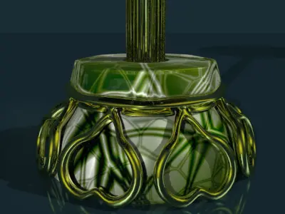 Round table low poly glass and metal Low-poly 3D model