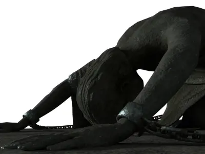 Bound Man Statue Low-poly 3D model