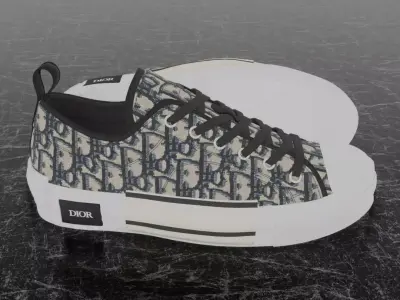 CHRISTIAN DIOR B23 LEAGUE OBLIQUE BEIGE 3D SHOES Low-poly 3D model