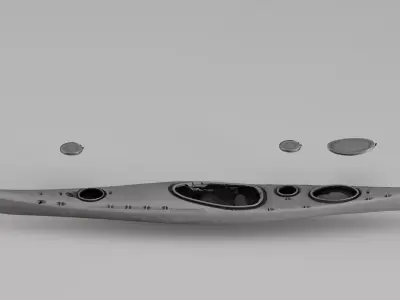 001581 Raw 3D scan of the hull of a kayak 3D print model