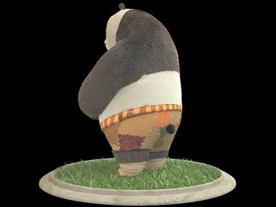 Kung fu panda Po Low-poly 3D model