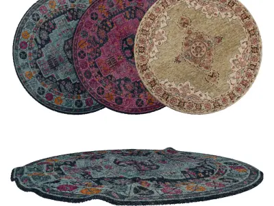 Round Rug Set 21 3D model