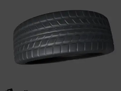 Low poly game ready sport car wheel Low-poly 3D model