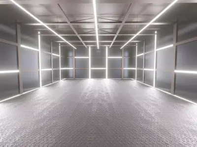 Car studio interior Low-poly 3D model