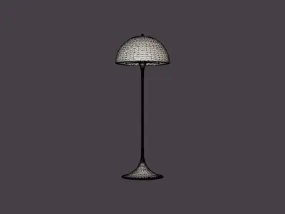 Panthella Floor lamp - White Opal-Acrylic Low-poly 3D model